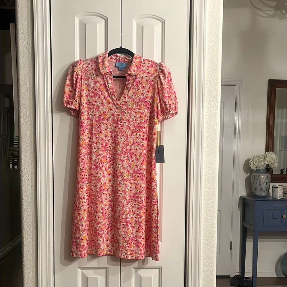CeCe Pink Puff Sleeve Sundress